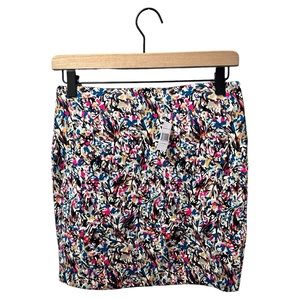 BCBGeneration Pull On Mini Skirt Multicolour Abstract Pattern Stretchy Small